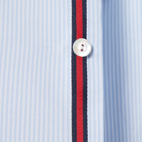 Camicia in popeline di cotone a righe