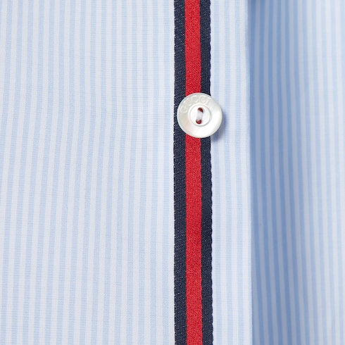 Striped cotton poplin shirt Detail 8