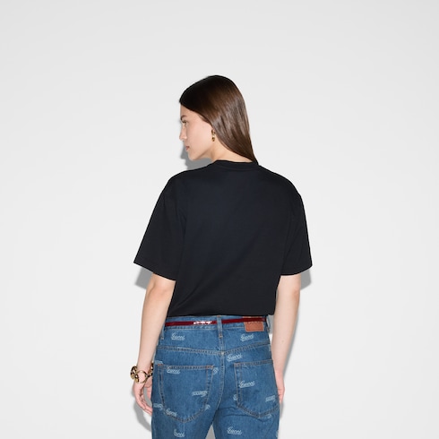 T-shirt in jersey di cotone stampato