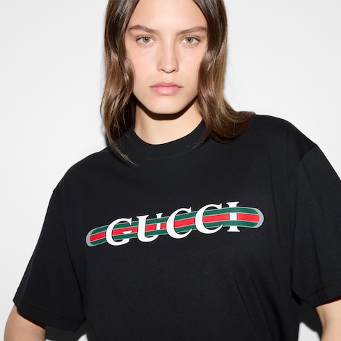 T-shirt in jersey di cotone stampato