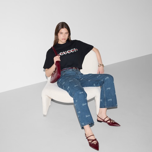 T-shirt in jersey di cotone stampato