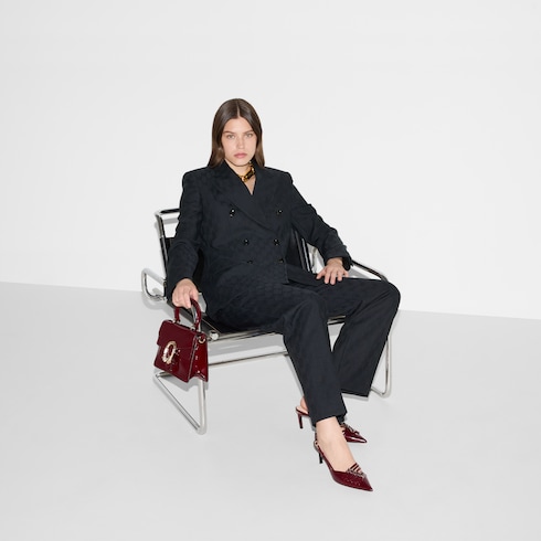 Chaqueta de lana con GG y dos hileras de botones