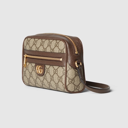 Ophidia Super Mini Schultertasche in beige und ebenholzfarbener GG Supreme GUCCI DE