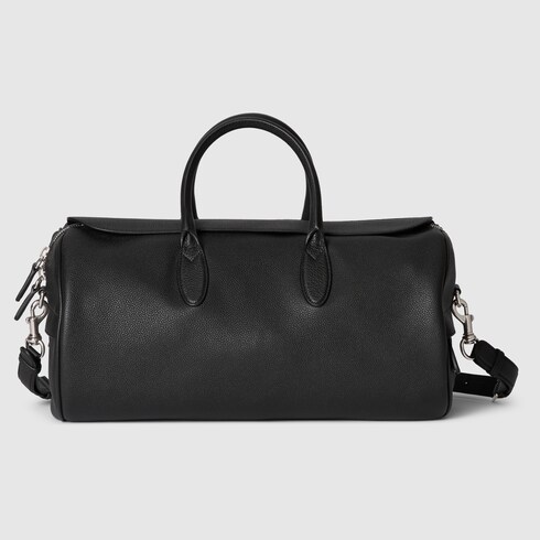 Medium duffle bag in black leather | GUCCI® Australia