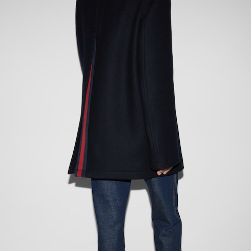 Wool coat in Blue Undefined | GUCCI® SI