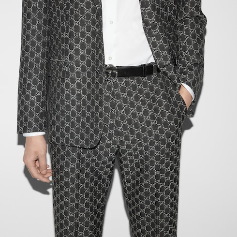 Wool pants with GG Shadow in Grey Black Undefined | GUCCI® SI Wool pants with GG Shadow in Grey Black Undefined | GUCCI® SI