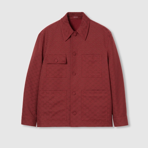 GG mixed cotton jacket in Rosso Ancora red GUCCI MX