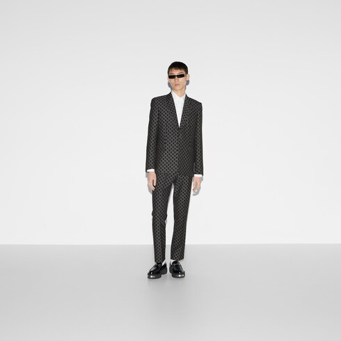 Wool jacket with GG Shadow in Grey Black Undefined | GUCCI® SI Wool jacket with GG Shadow in Grey Black Undefined | GUCCI® SI