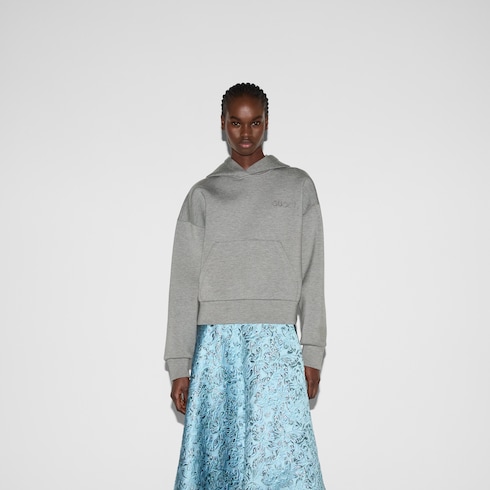 Sweat-shirt à capuche en jersey de viscose