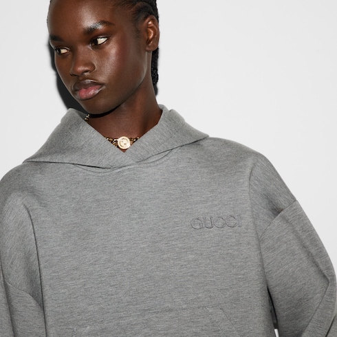 Sweat-shirt à capuche en jersey de viscose