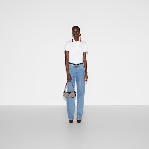 Polo en piqué de coton stretch