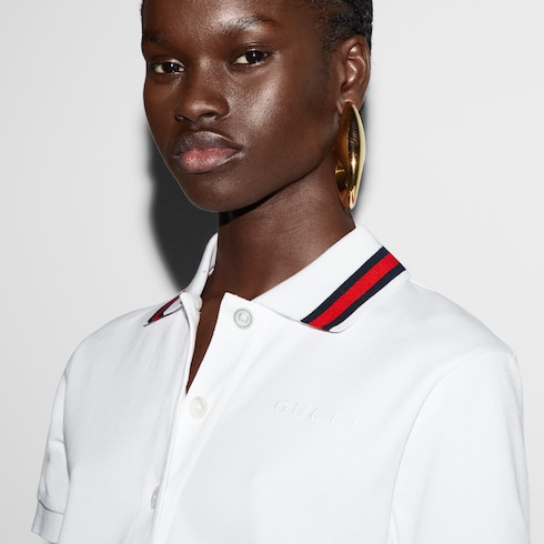 Polo en piqué de coton stretch