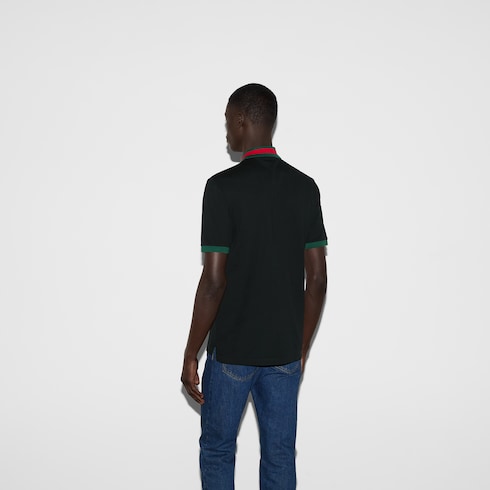 Cotton piquet polo with Web collar