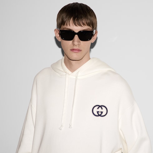 Sweat-shirt à capuche en jersey de coton