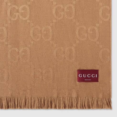 GG wool and silk jacquard blanket