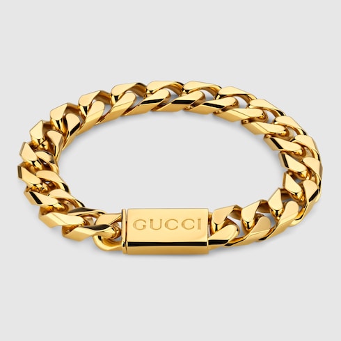 Chain bracelet with Gucci script tag in Undefined Gold-toned
