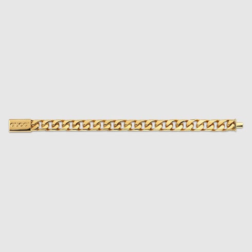 Bracelet chaîne avec étiquette ornée de l’inscription Gucci