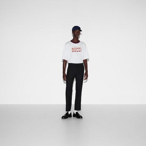 Wool blend twill pant
