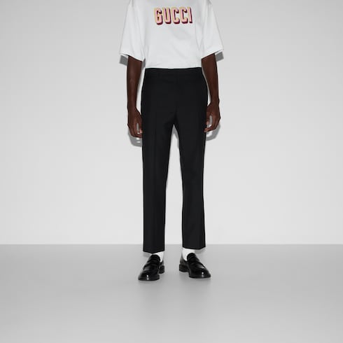 Wool blend twill pant
