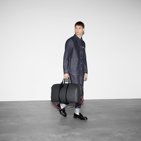 Bolso de viaje grande negro con GG