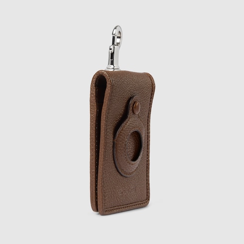 Card case with holder for AirTag in Brown Leather | GUCCI® SI