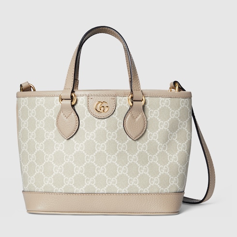 Ophidia mini tote bag in beige and white GG Supreme GUCCI UK