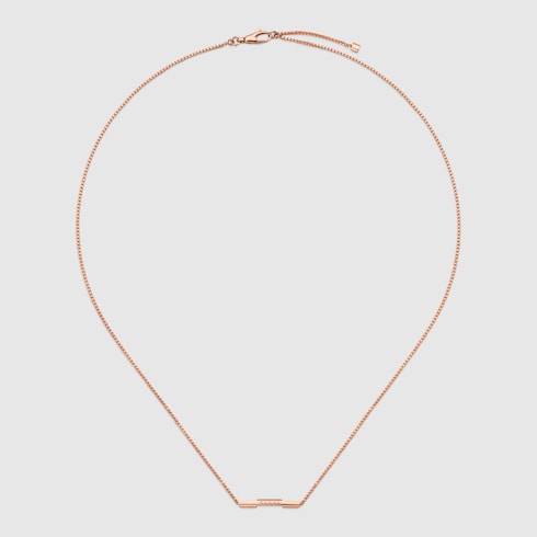 Gucci Link to Love Halskette mit „Gucci“ Stabanhänger