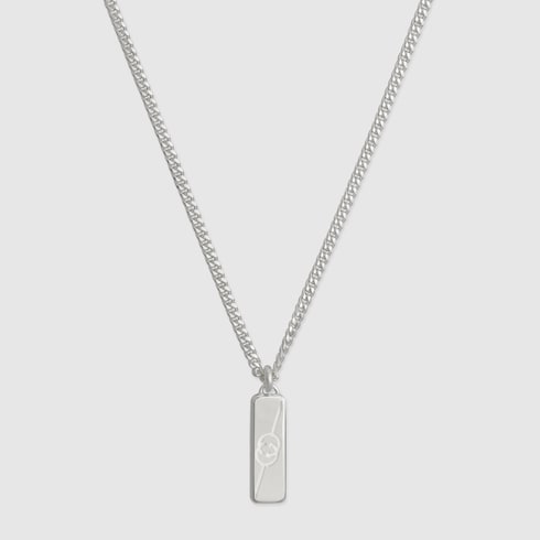 Diagonal Interlocking G necklace in 925 sterling silver GUCCI AE