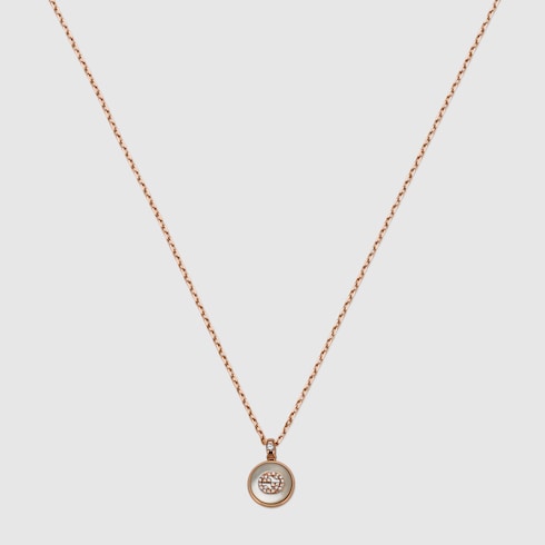 Collier 18 carats Gucci Interlocking avec diamants