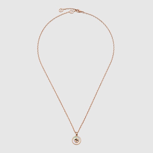 Gucci Interlocking系列18K金钻石项链