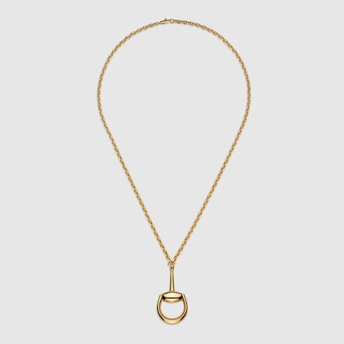 18k Horsebit long chain necklace