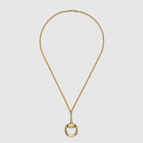 Gucci Horsebit 18k long chain necklace