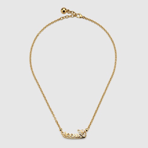 Collier chaîne avec inscription Gucci