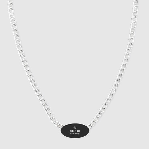 Trademark chain necklace with tag in 925 sterling silver Trademark chain necklace with tag in 925 sterling silver
