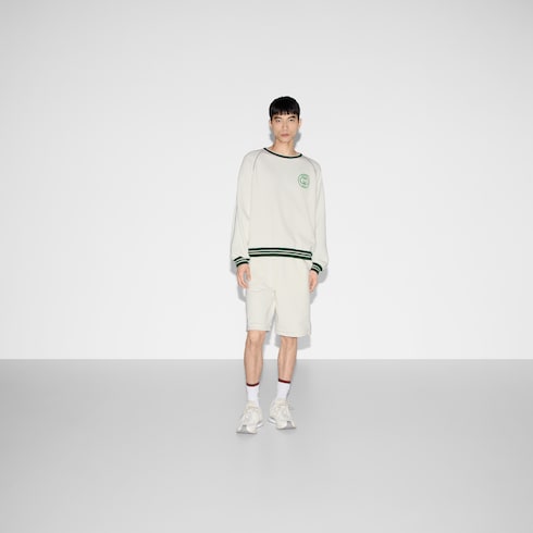 Cotton jersey sweatshirt with patch