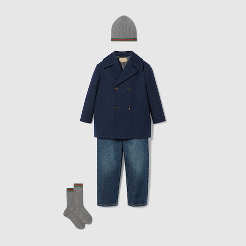 Children's wool coat with Web Detail 3