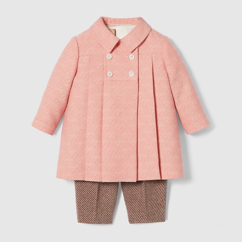 Cappotto neonato in flanella di lana GG