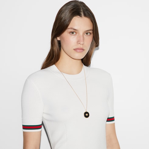 Collana a catena lunga Gucci Interlocking oro 18k