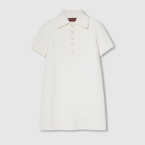 Wool bouclé polo dress
