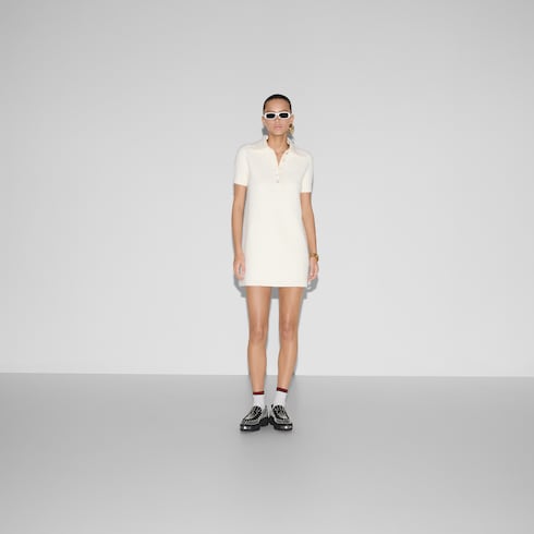 Wool bouclé polo dress
