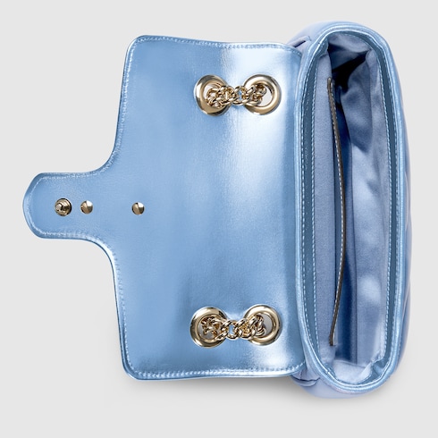 Mini borsa a spalla GG Marmont in celeste GUCCI CH