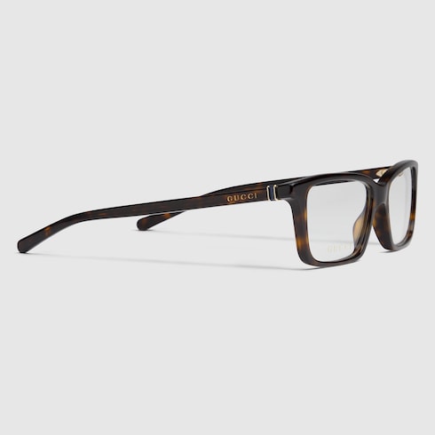 Rectangular optical frame in dark tortoiseshell GUCCI AE