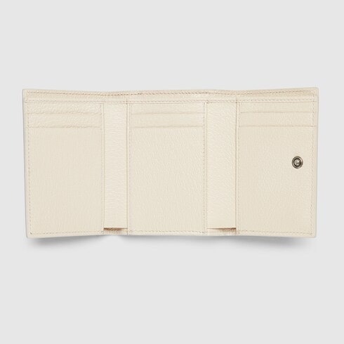 Portefeuille GG à double rabat intérieur ivoire