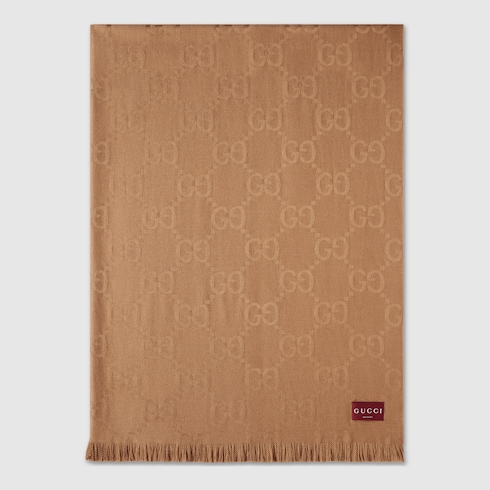 Couverture en jacquard de soie et laine GG
