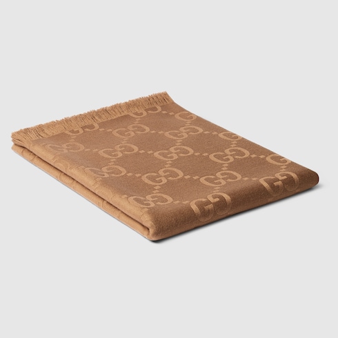 Couverture en jacquard de soie et laine GG
