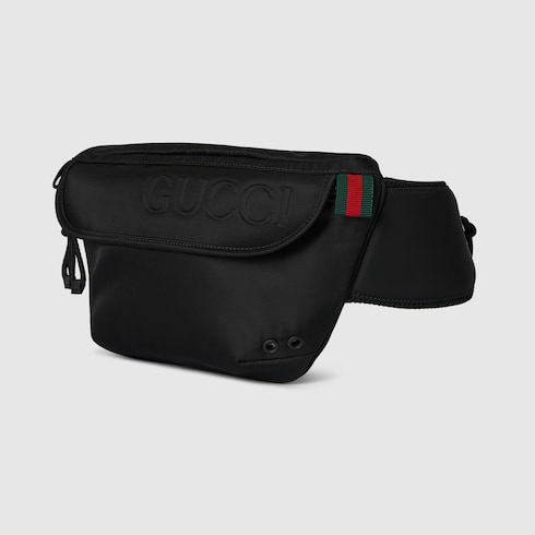 Sac ceinture avec logo Gucci petite taille en nylon noir GUCCI FR