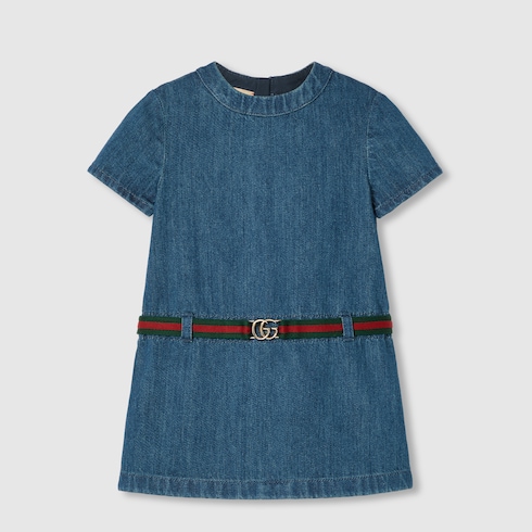 Kinderkleid aus Denim mit Web