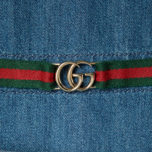 Abito bambino in denim con nastro Web