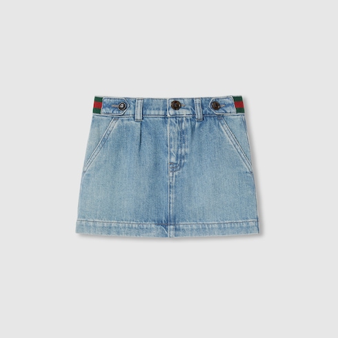 Minijupe pour enfant en denim avec bande Web