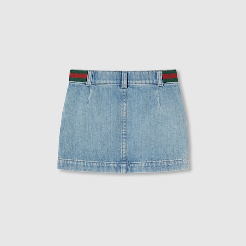 Children's denim mini skirt with Web Detail 2